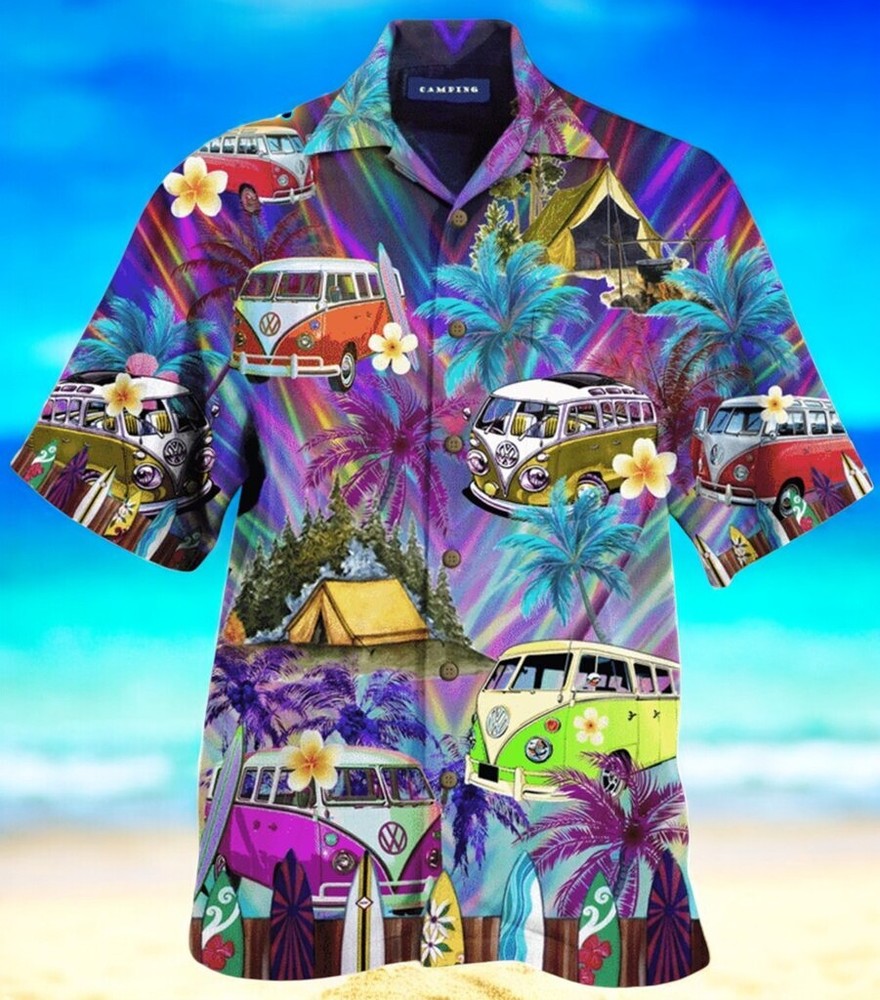Stylish Men's Summer Camping Hawaiian Short Sleeve Shirt in US Sizes