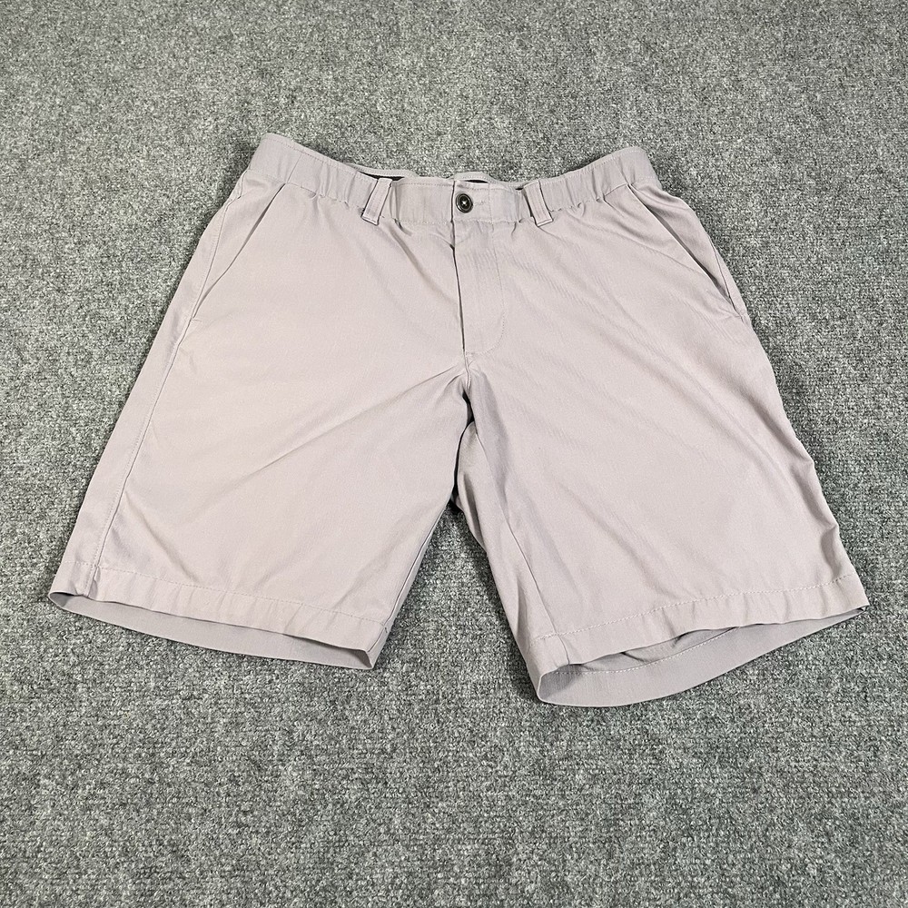 Under Armour Heatgear Shorts Mens Size 34 Gray Golf Athletic Performance Preppy