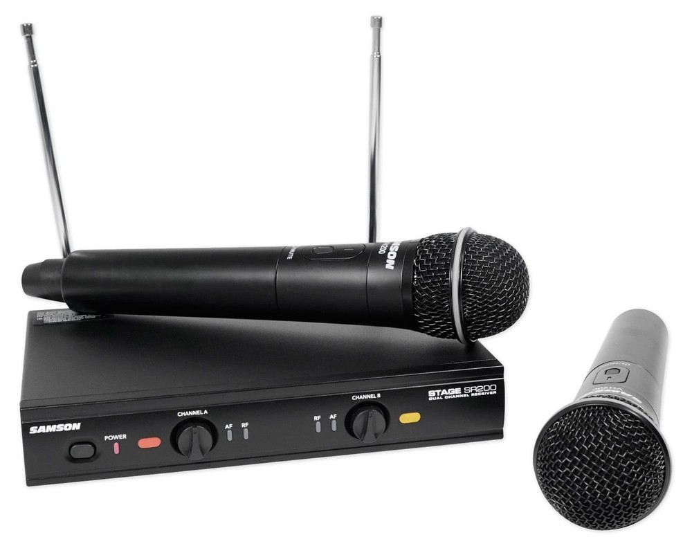 Dual-Channel Stage 200 VHF Wireless System with 2 Q6 Dynamic Mics