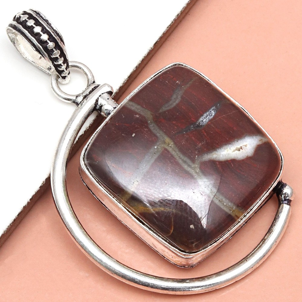 Designer Jasper Gemstone Handmade Silver Pendant for Women and Men