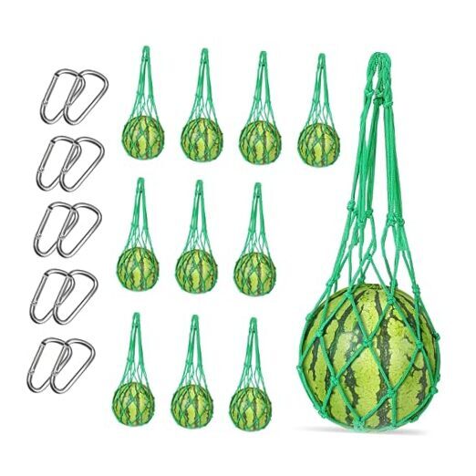10 Pcs Melon Hammocks Cradles with D Hanging Hooks, for Trellis Heavy Green