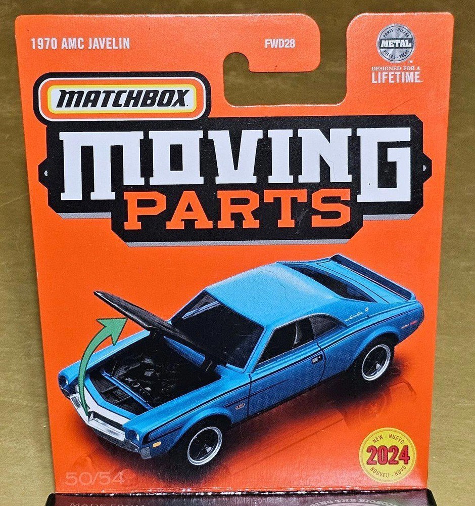 Matchbox Moving Parts 1970 AMC Javelin New for 2024 Diecast Car Opening Hood