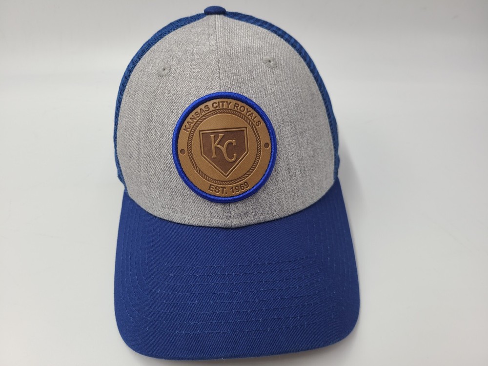 Kansas City Royals New Era 9Forty Mesh Trucker Snapback Hat Cap MLB Gray Blue