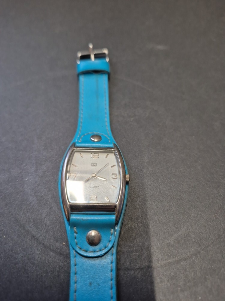Ladies G&G Quartz Watch Unique Teal Leather Band New Battery Working
