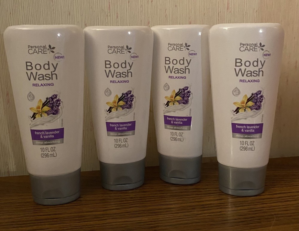 4Pcs. Personal Care Body Wash Relaxing French Lavender & Vanilla 10oz.