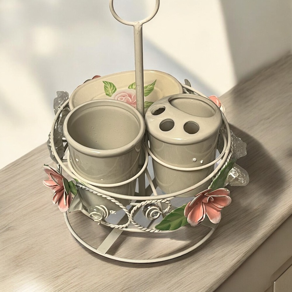 Rose-themed bathroom set with free shipping