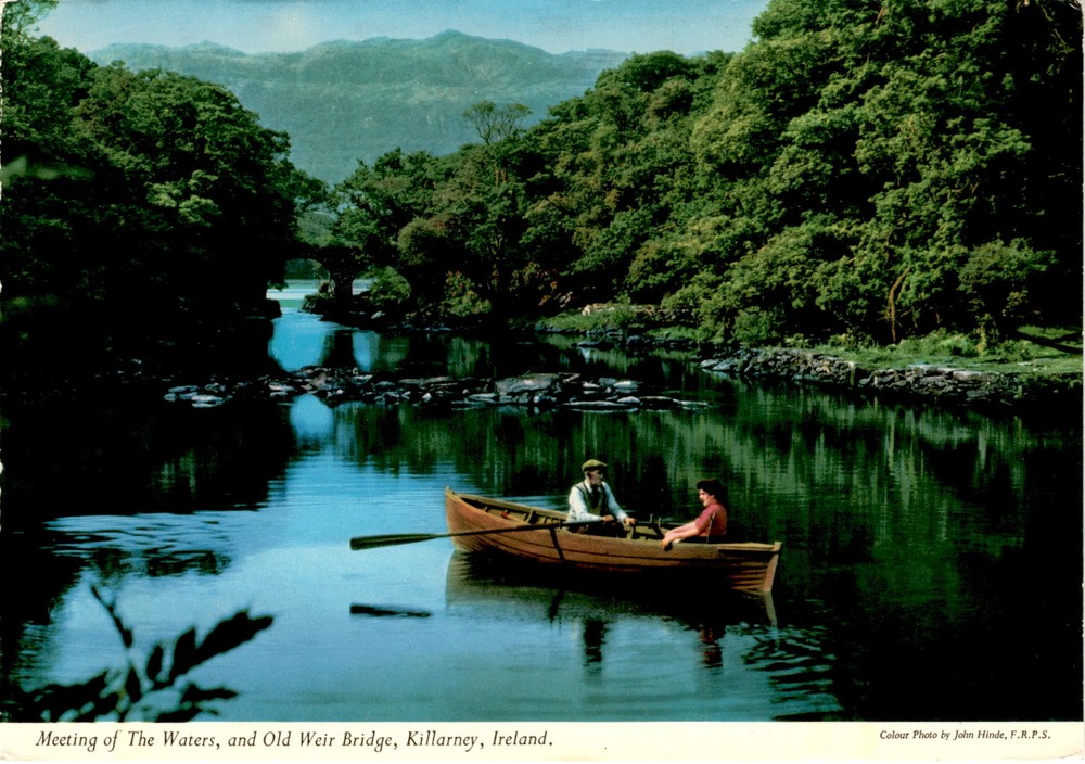Meeting of The Waters, Old Weir Bridge, Killarney, Ireland, John Hinde, Postcard
