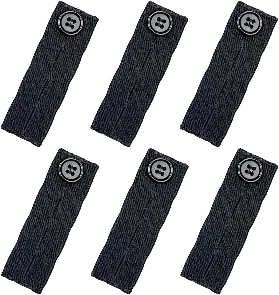 6pcs Elastic Button Extenders for Jeans and Pants, Women's Adjustable Fit Solution