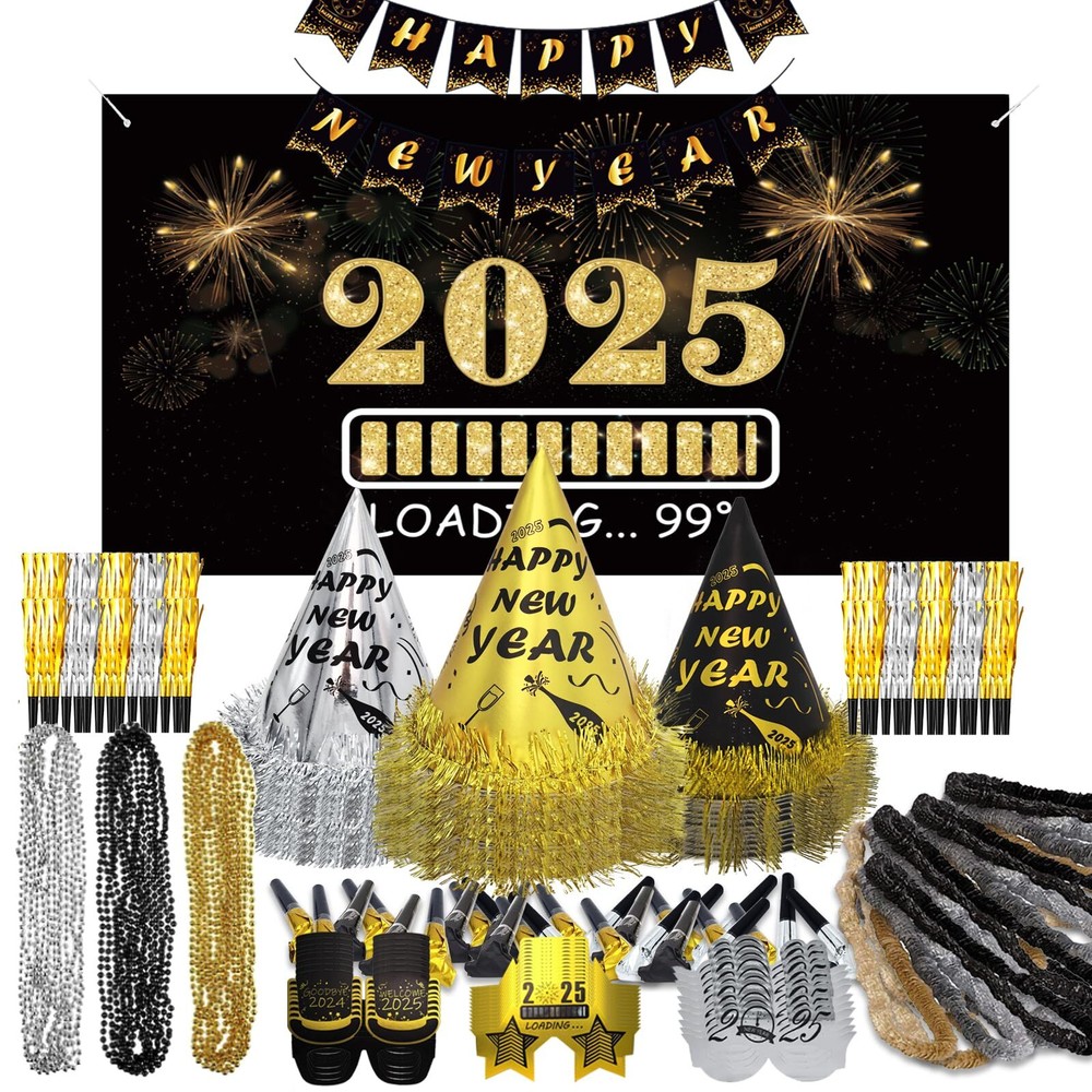 New Years Party Supplies 100 Guests - New Years Eve Party Supplies 2024 Kit f...-image