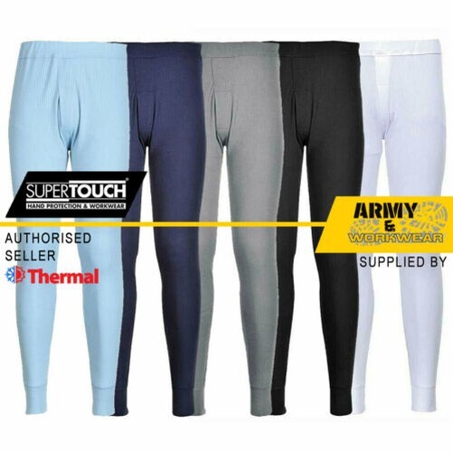 Supertouch Thermal Long Johns Ribbed Mens Underwear Baselayer Work Trousers