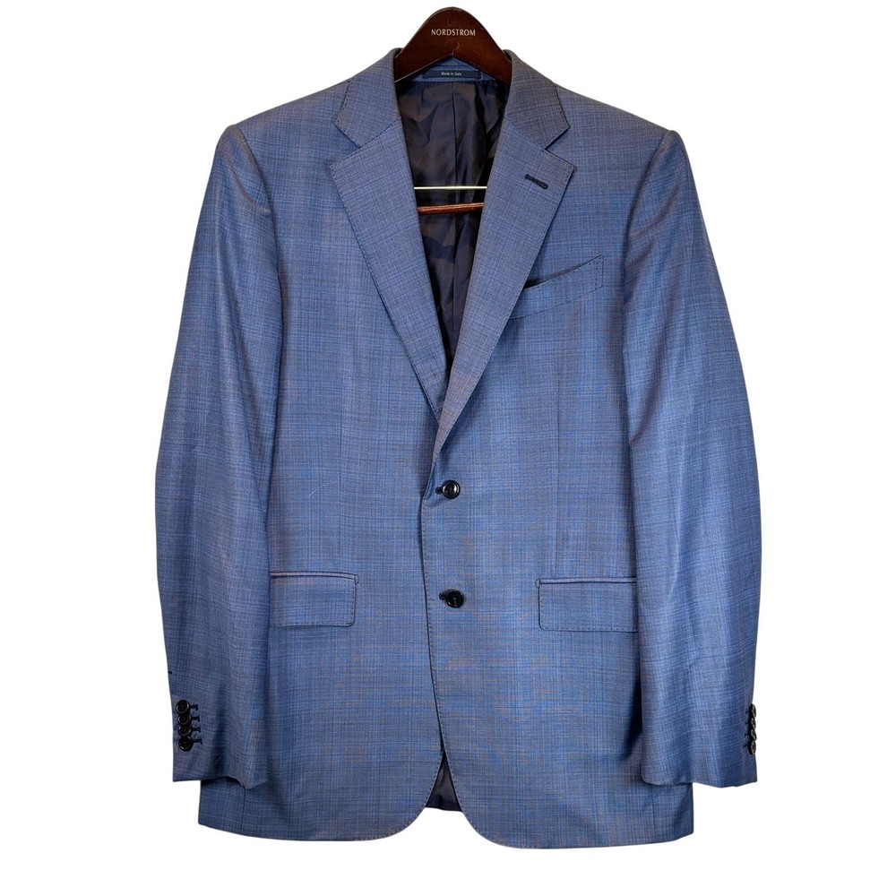 Ermenegildo Zegna Blazer Mens 50R Medium Blue Trofeo Wool Sport Coat Suit Italy