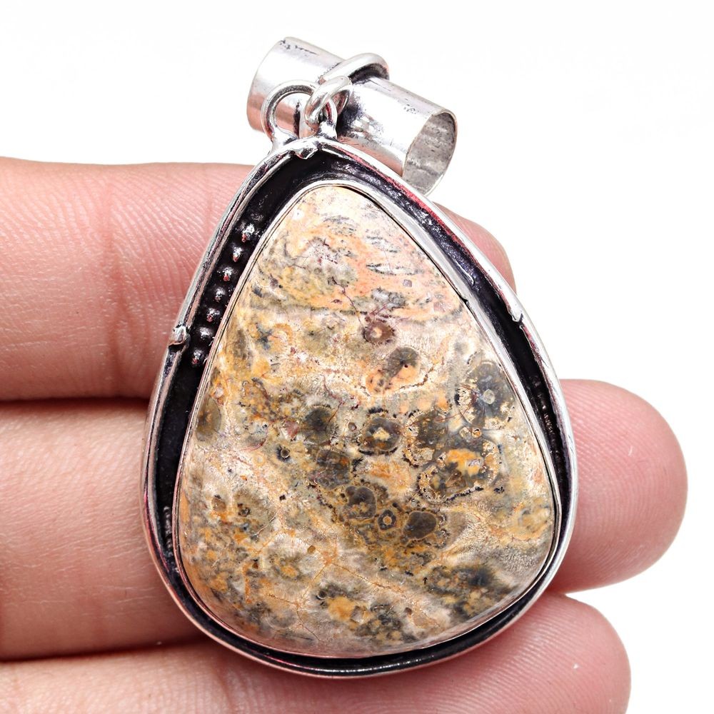 Malinga Jasper Pendant Silver Jewelry Gift for Mother's Day 2 Inch