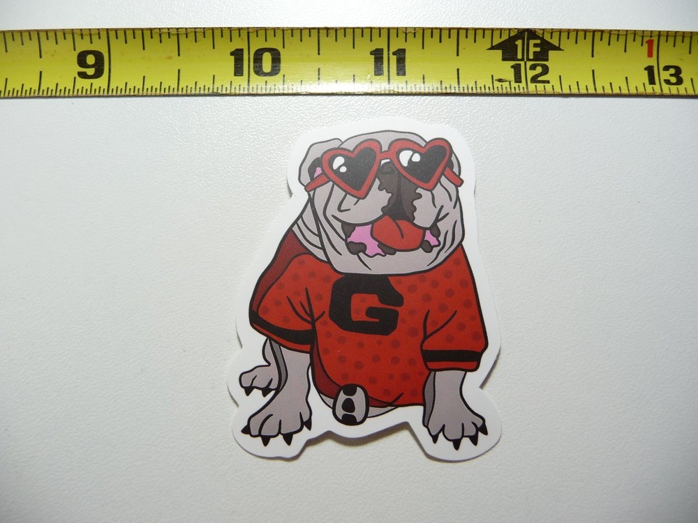 BULLDOG SUNGLASSES HEART DECAL STICKER DOG PET BEST FRIEND LAPTOP
