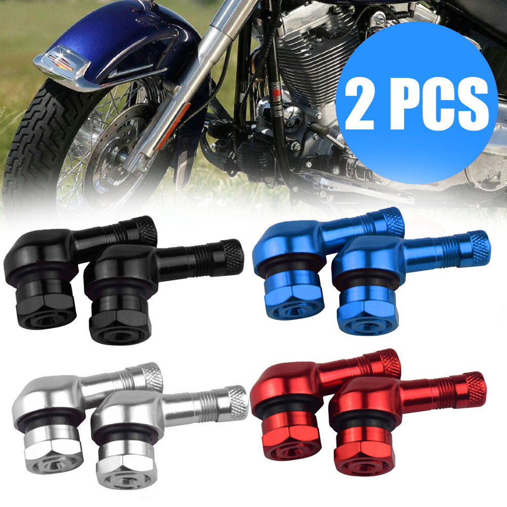 2x Motorcycle Parts Accessories Wheel Tire Tyre Valves Stem Cap 90° Universal
