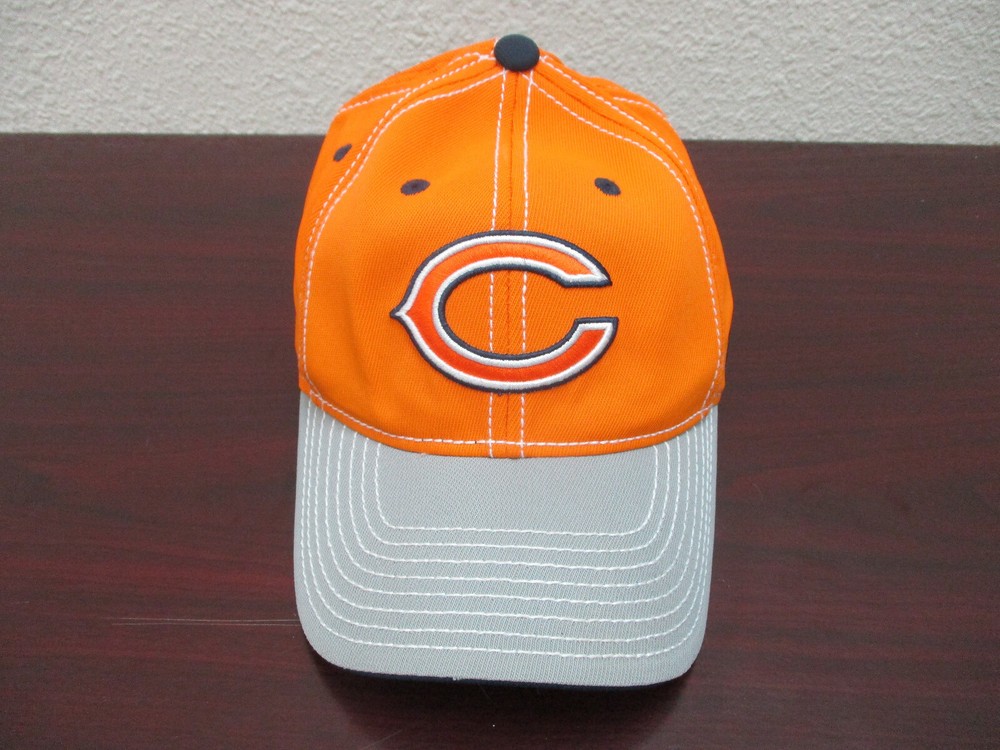 Reebok Chicago Bears Hat Cap Fitted M/L Large Orange NFL Logo Football Mens L