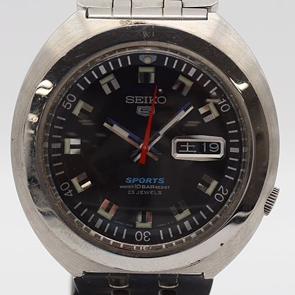 Seiko 5 Automatic Men's Watch 7S36-0060 Black Dial Deadstock Working Condition