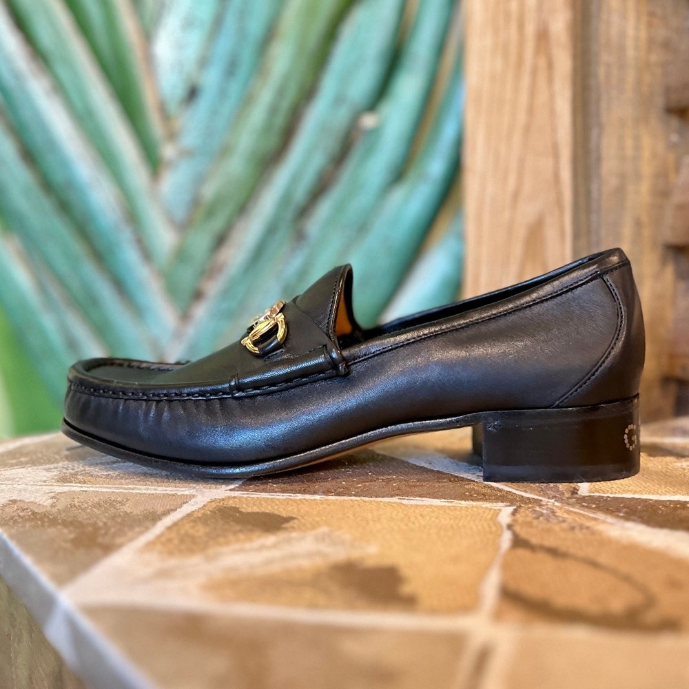 GUCCI Horsebit Leather Loafers for Men Size 7 US 7.5 Brown Classic Design