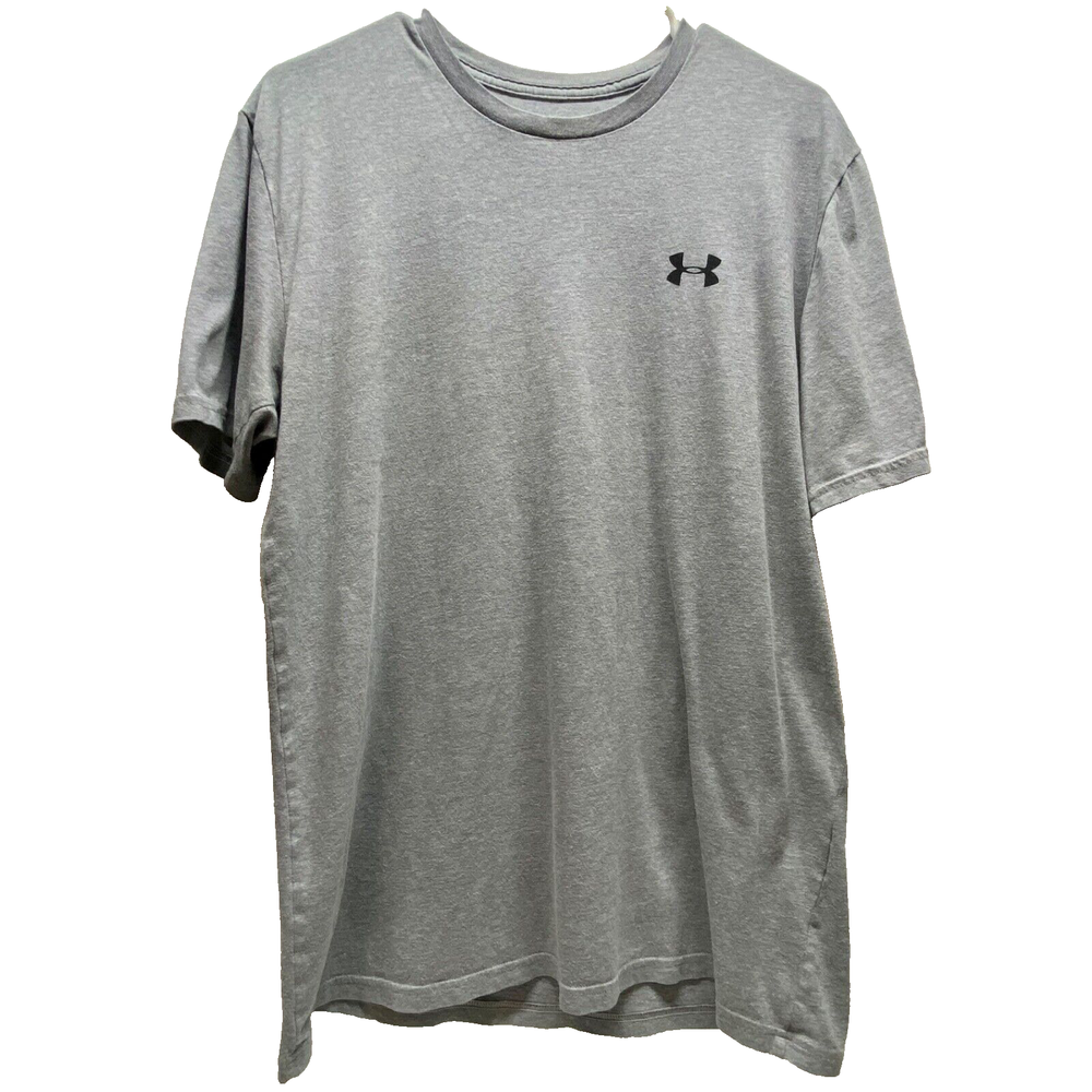 Under Armour Heat Gear Men's Medium Grey Loose Fit UA Logo Athletic Wear T-Shirt