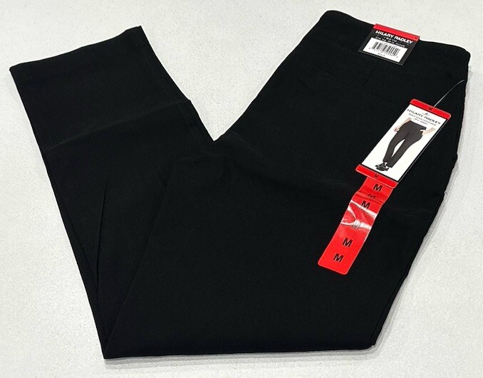 Hilary Radley Women's Mid Rise Slim Leg Built-in Tummy Control Pants, Black, M