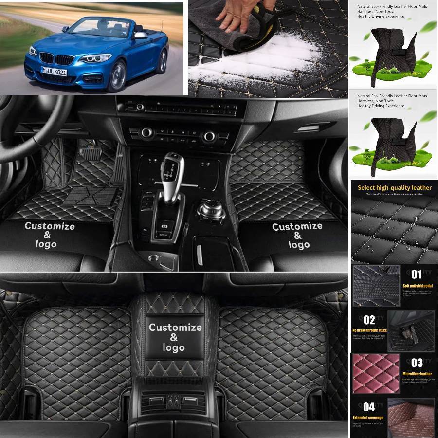 For BMW 2-series convertible Car Floor Mats All Weather Luxury Customizable Pads