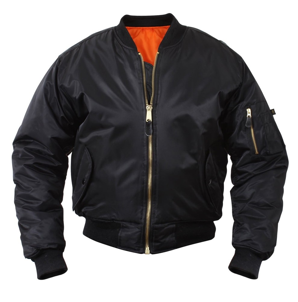 Rothco MA-1 Flight Jacket - Mens, Black, 2XS, 7324-Black-XXS