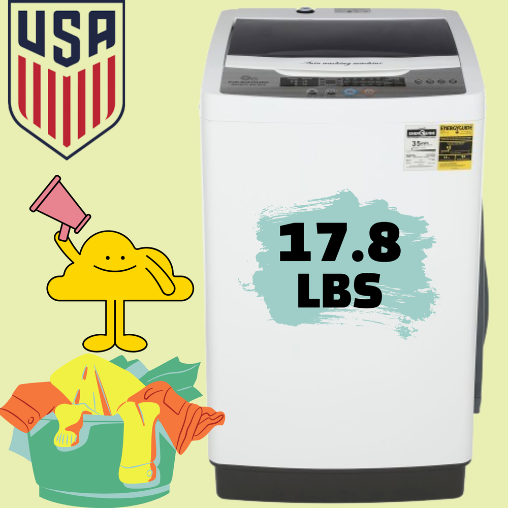 17.8Lbs Full Automatic Compact Washing Machine with Drain Pump for Home-image