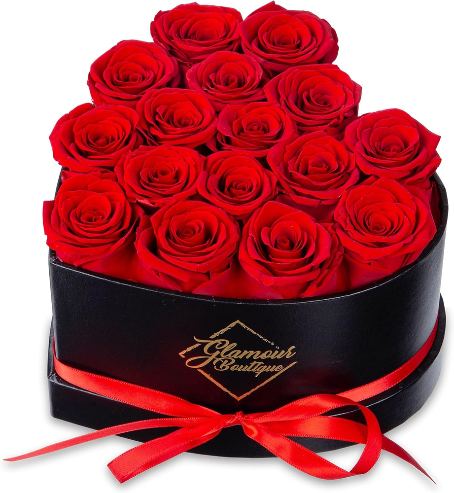 16 Flower Forever Heart Shape Box - Preserved Roses, Immortal Roses Gift for Her