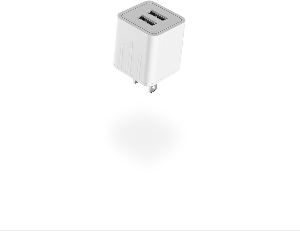 USB 10W Dual port charger 1pcs(Only blocks), White 1Pcs (Only blocks)