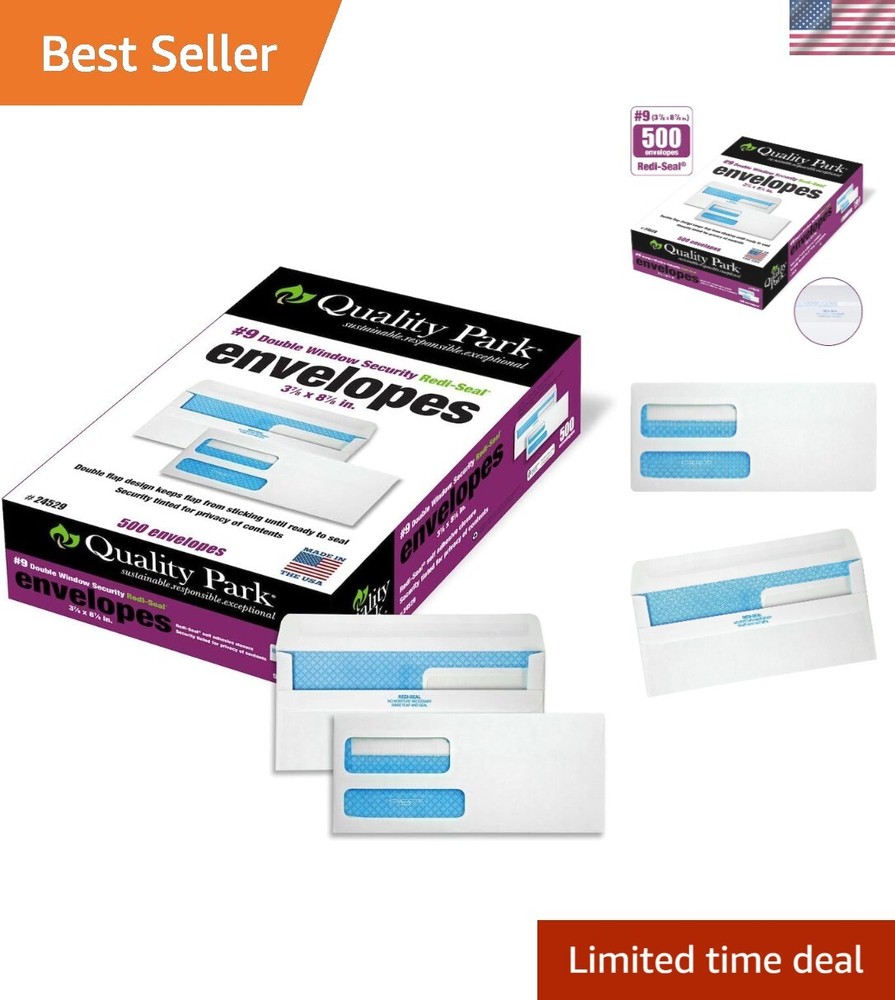 Security Envelopes, Double Window, Self Seal, Invoices/QuickBooks Statements,...