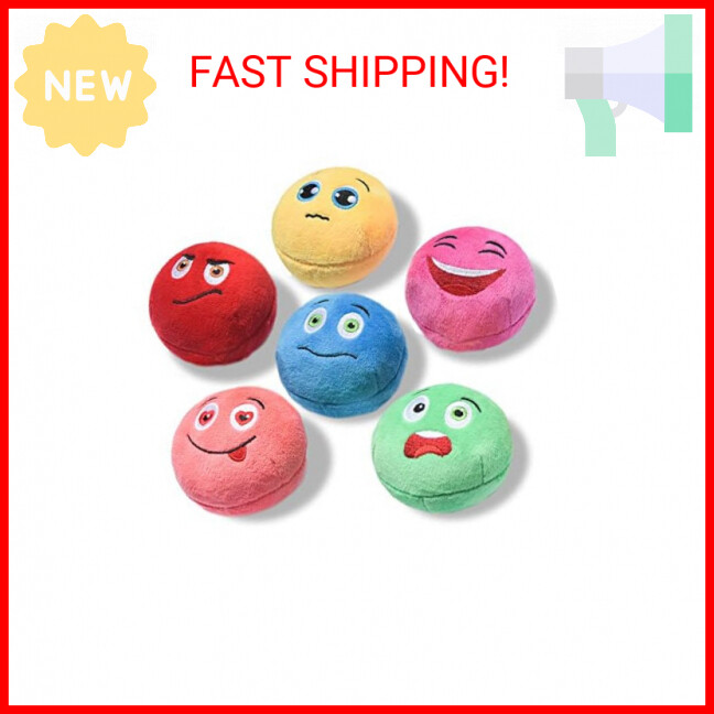 SCHITEC Squeaky Dog Toys, [6 Pack] Soft Stuffed Plush Balls with Squeakers, Inte