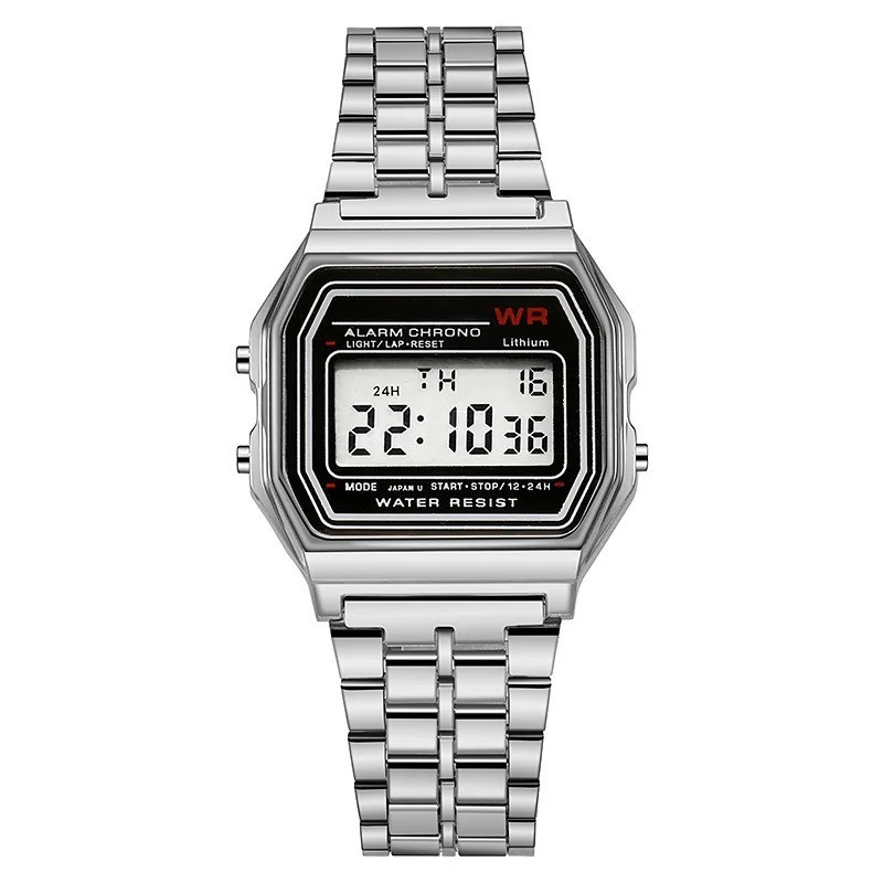 F-91W-1 Men’s 2025 Digital Silver Steel Watch Classic Alarm Light Waterproof