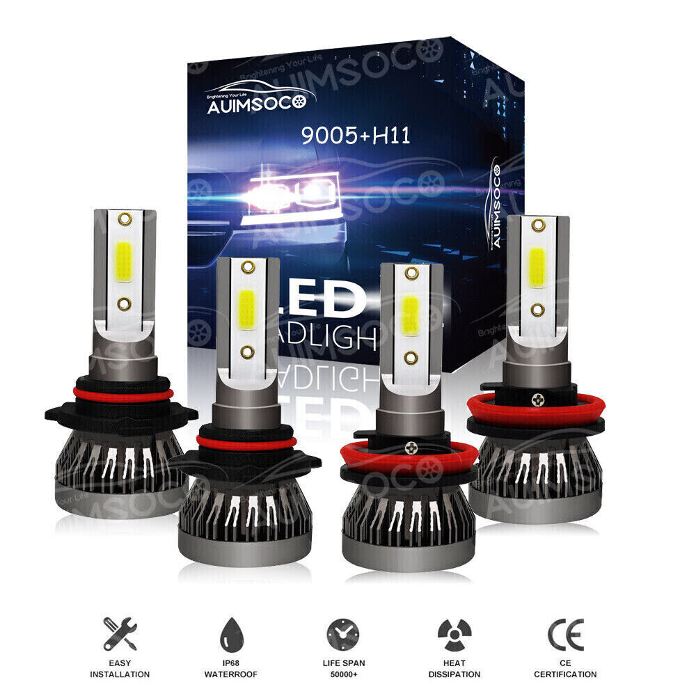 For Silverado 1500 2019-2021 6x White LED Headlight High Low Beam Fog Bulbs Kit