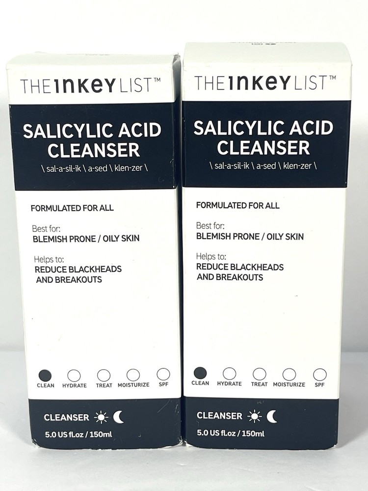 2 Pack The Inkey List Salicylic Acid Cleanser Face Wash For Blemishes & Acne 5oz