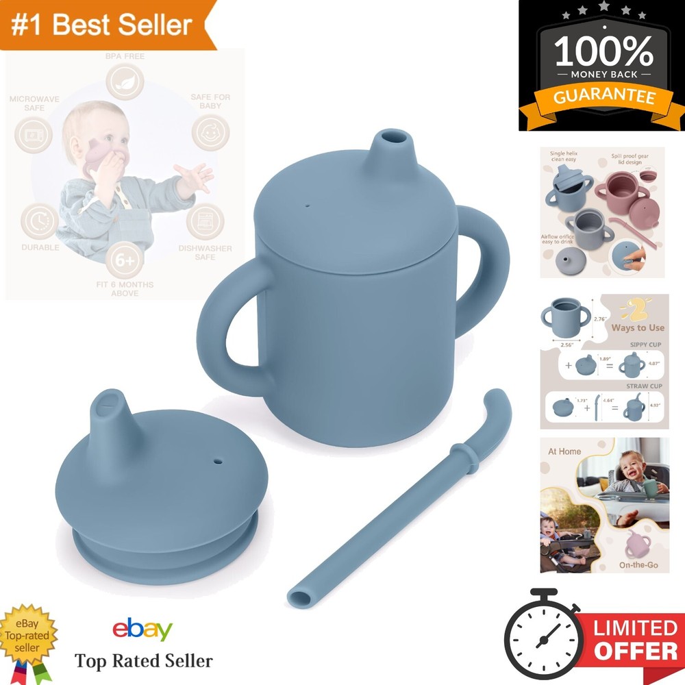 Leak-Proof Toddler Sippy Cups with Handles & Straws - Perfect for Holidays