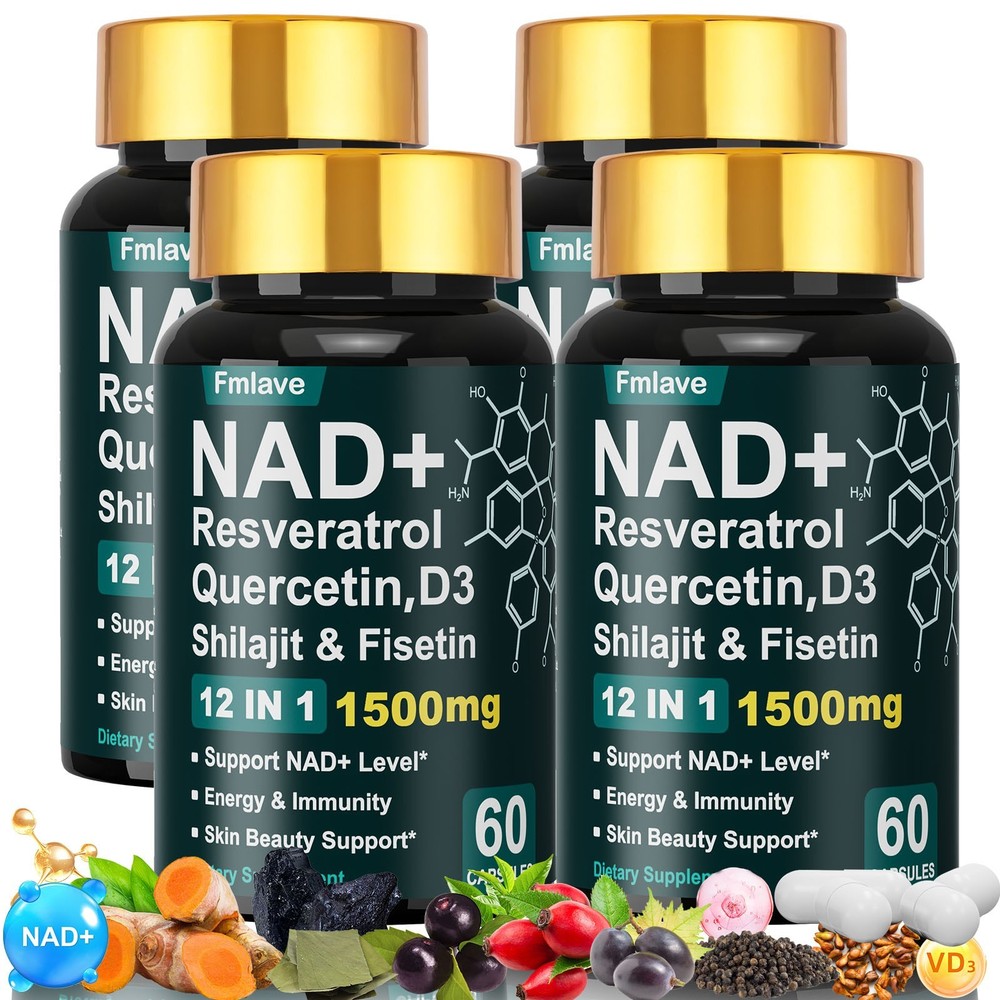 NAD supplement, 1500mg resveratrol containing supplement, 60 capsules USA Ship