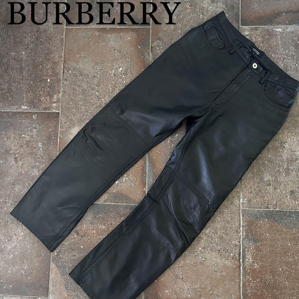 Burberry Black Label Black leather pants F/S from Japan