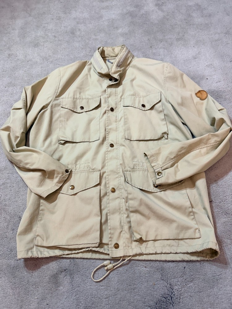 VINTAGE FJALLRAVEN G-1000 FIELD JACKET BEIGE TREKKING HIKING SIZE XL OUTDOOR