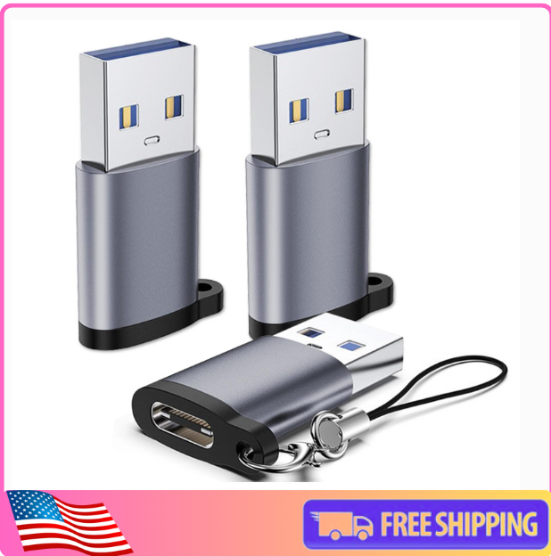 3-Pack USB-C Female to USB 3.0 Male Adapter, Type C Converter