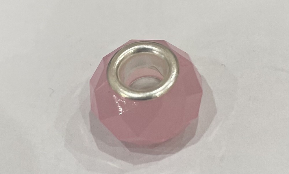 Pastel Pink Mother's Day Pandora-Style Alloy Spacer Bead Charm-image