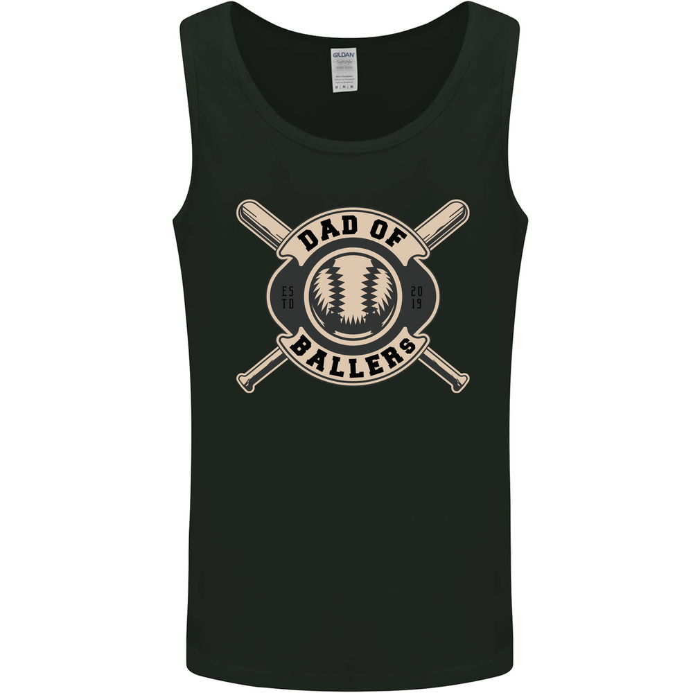 Baseball Dad of Ballers Funny Fathers Day Mens Vest Tank Top