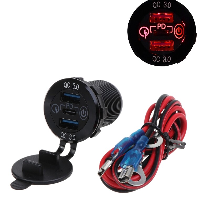 Fast Dual USB & USB-C Car Charger Adapter