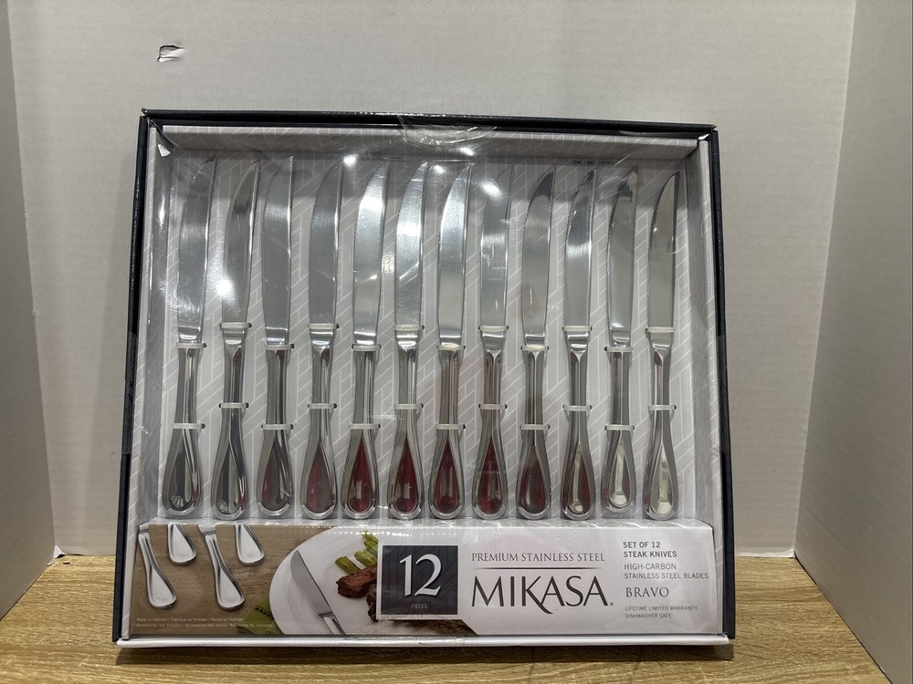 Mikasa BRAVO 12-Piece Premium High-Carbon Stainless Steel Steak Knife Set