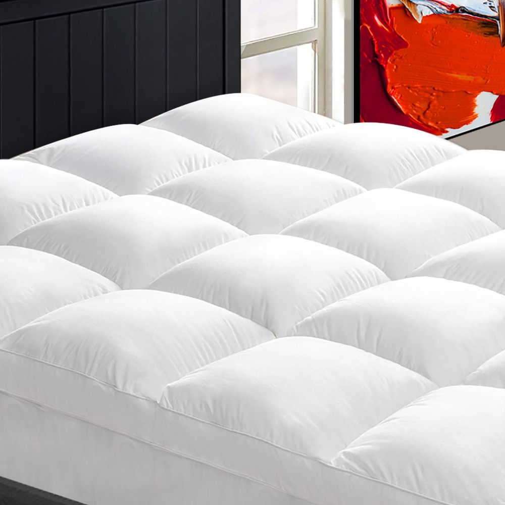 Mattress Topper King for Back Pain, Extra Thick Mattress Pad Cover, Plush Pil...