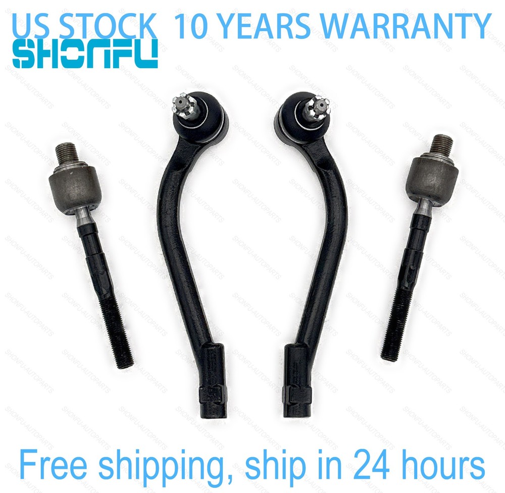Front Inner & Outer Tie Rod Ends for 2007 - 2012 Hyundai Elantra Kia Forte Koup