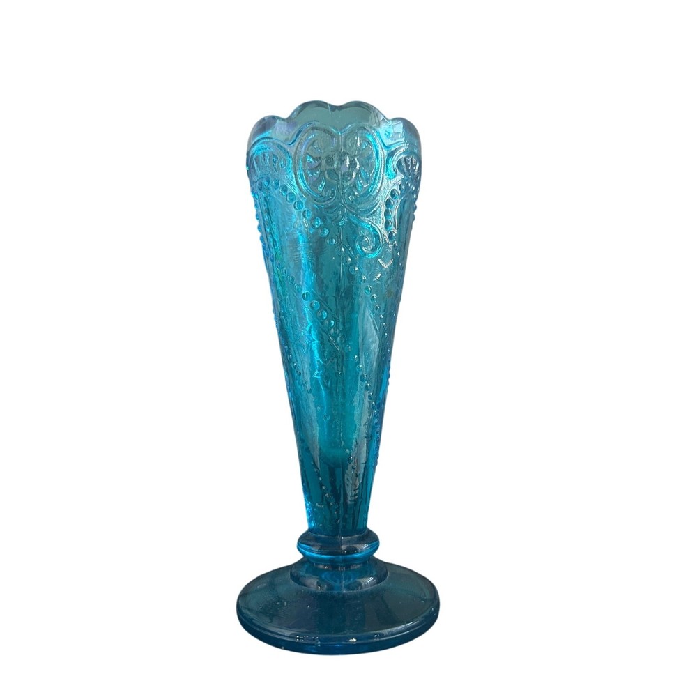 Vintage Electric Blue Glass Bud Vase for Floral Arrangements  
