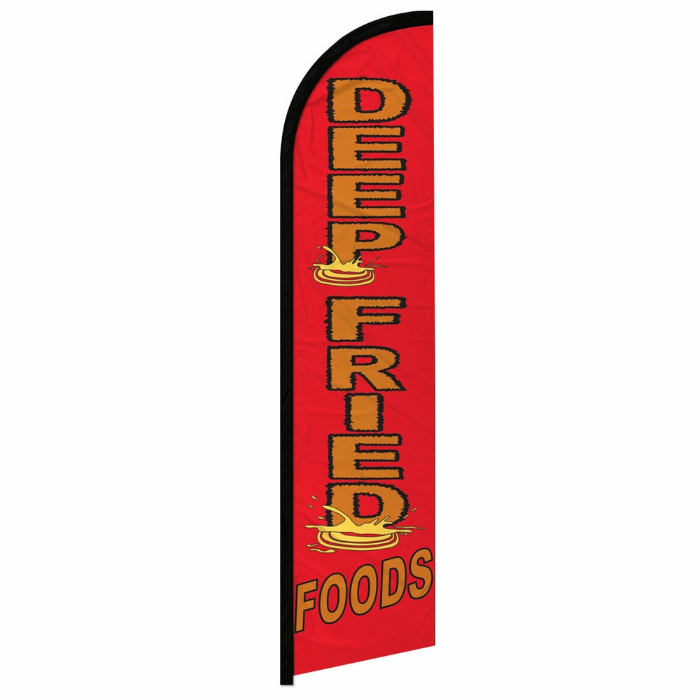 Deep Fried Food Windless Swooper Flag for Concessions, Festivals, and Food Stands – Vibrant and Eye-Catching Advertising Solution