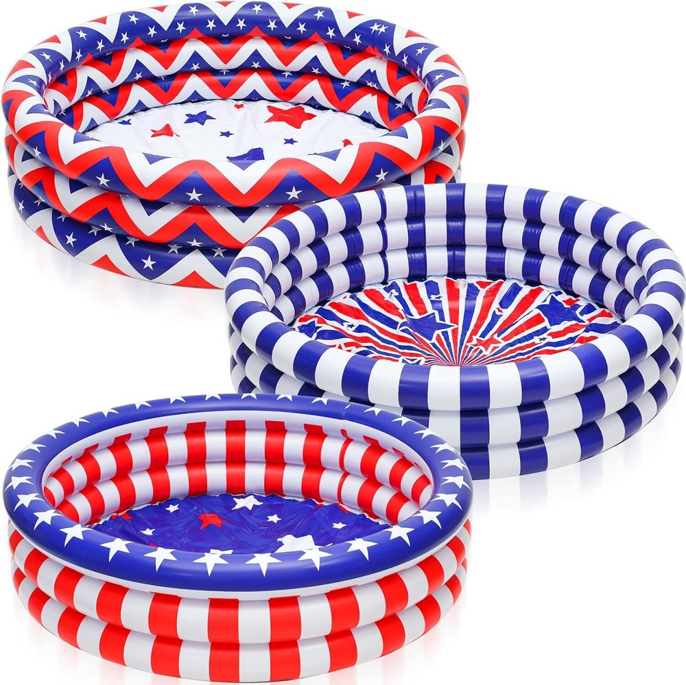 Woanger 3 Pcs Inflatable Kiddie Pools 45 x 10'' Kids Heavy Duty Inflatable Pool,