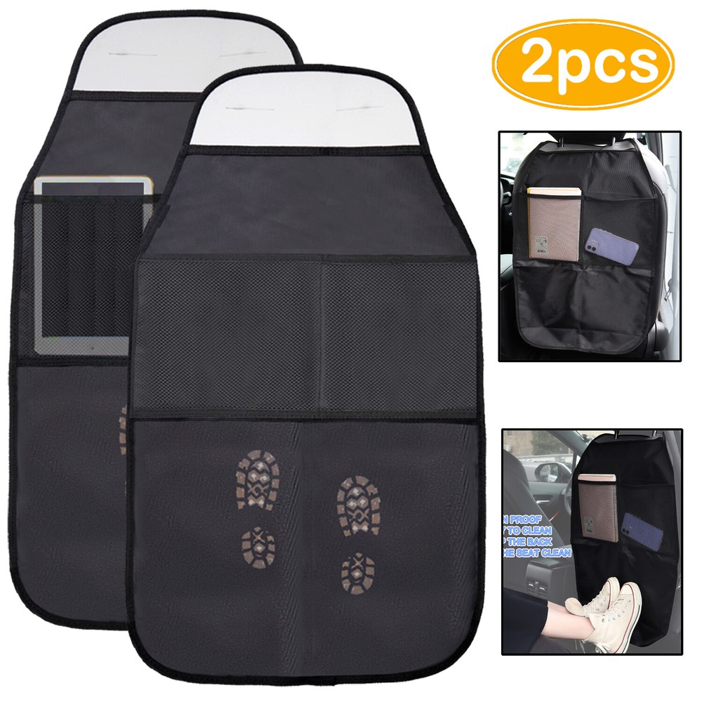 2X  Car Seat Protector Cover Back Seat Organizer Kick Mat Set For Kids Cleaning;
