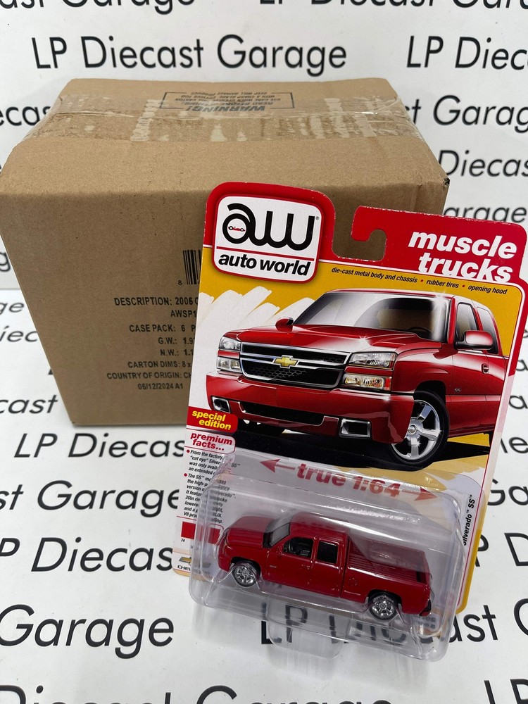 AUTO WORLD 2006 Chevy Silverado SS Victory Red 1:64 Diecast Case of 12