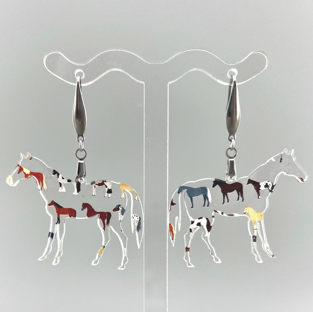 Whimsical horse earrings, animal earrings, horse lover gift for equestrian,